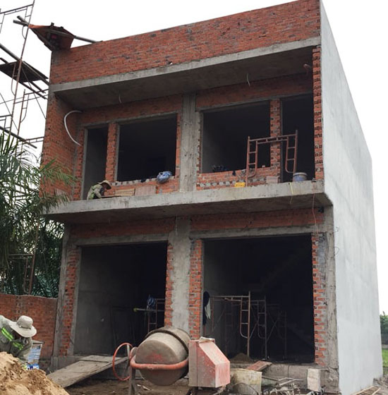 House construction worksites Saigon